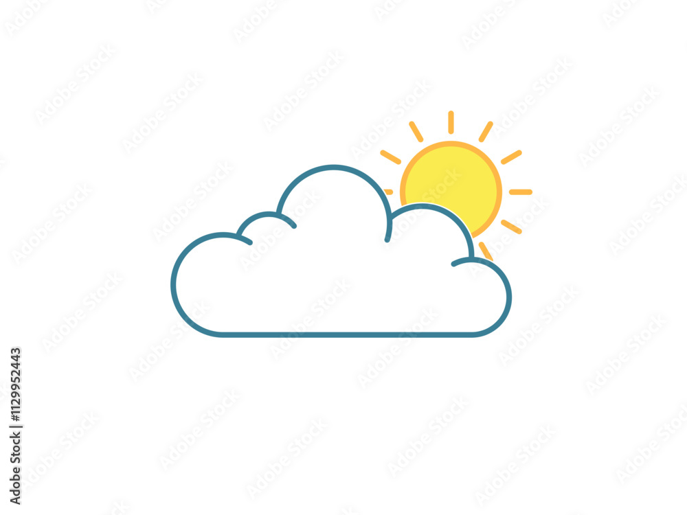 Cloudy Day Icon, Weather forecast, Meteorology concept Cloudy Day Icon, Weather forecast, Meteorology concept