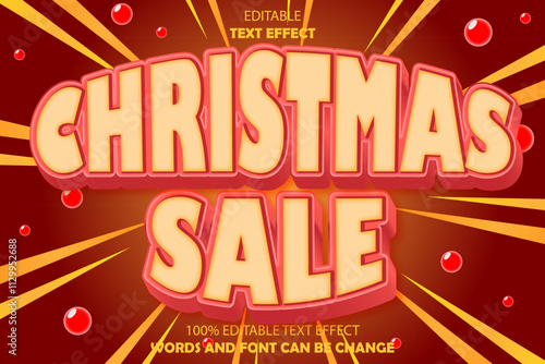 christmas sale editable text effect 3d
