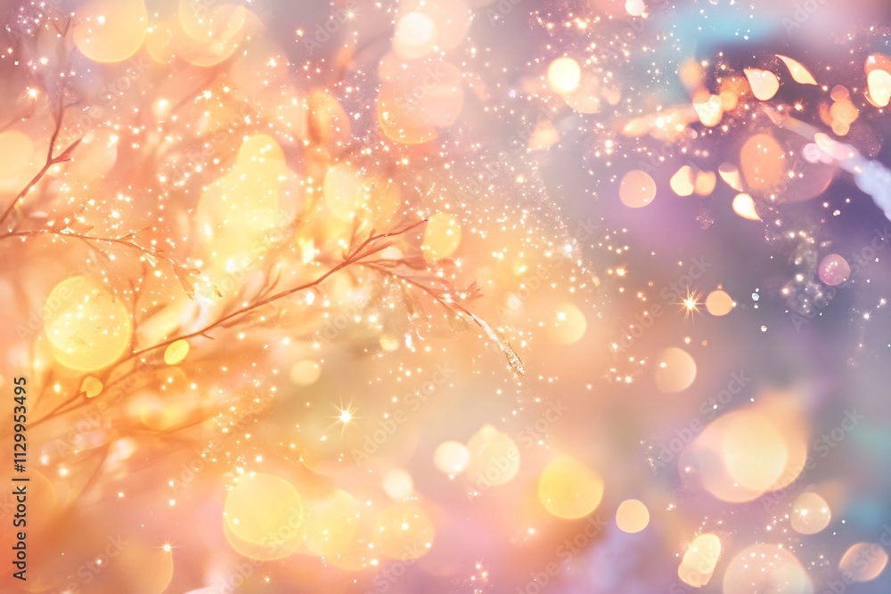 Fototapeta premium Soft Abstract Background with Warm Glitter and Dreamy Colors