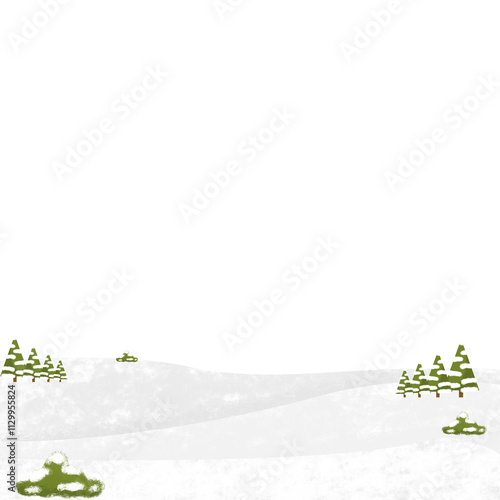 Snow land with trees