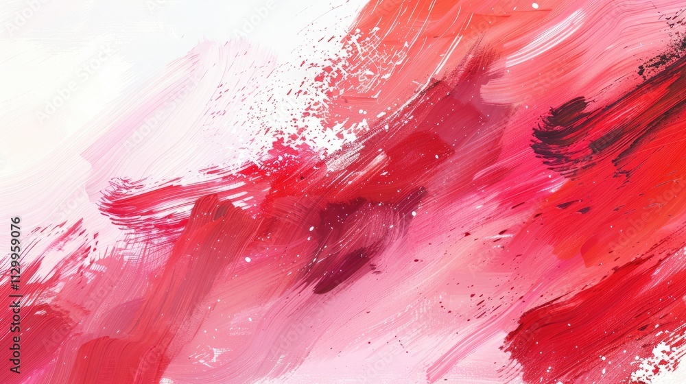 Hand-painted abstract heart brushstrokes in red and pink hues on a white background for an artistic Valentine’s banner Hand-painted abstract heart brushstrokes in red and pink hues on a white background for an artistic Valentine’s banner