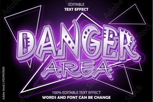 danger editable text effect 3d