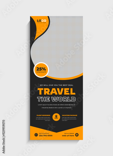 Travel Agency standee roll up banner template design