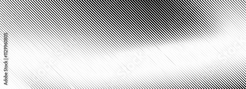 Fading line gradient texture. Black diagonal stripe gradation background. Thin and thick vanishing slanted pattern backdrop. Oblique parallel stroke wallpaper for overlay, print, cover. Vector