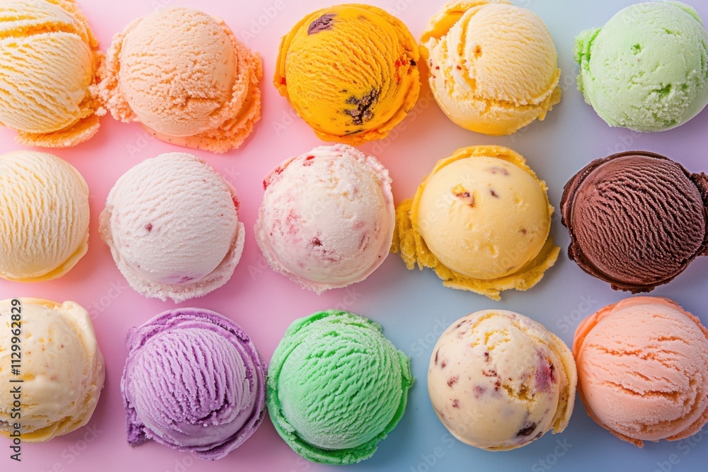 Assorted Flavors Of Delicious Ice Cream Scoops Assorted Flavors Of Delicious Ice Cream Scoops