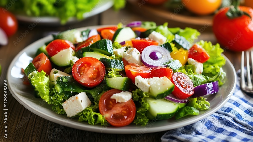 Plate of Traditional Russian Salad on the Table – Fresh and Flavorful Comfort Food Plate of Traditional Russian Salad on the Table – Fresh and Flavorful Comfort Food