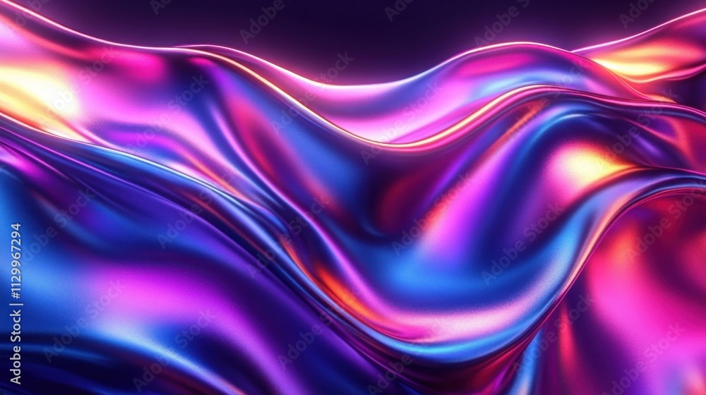Iridescent Metallic Abstract Wave Colorful Background Soft Lighting Gradient 3D Render Iridescent Metallic Abstract Wave Colorful Background Soft Lighting Gradient 3D Render