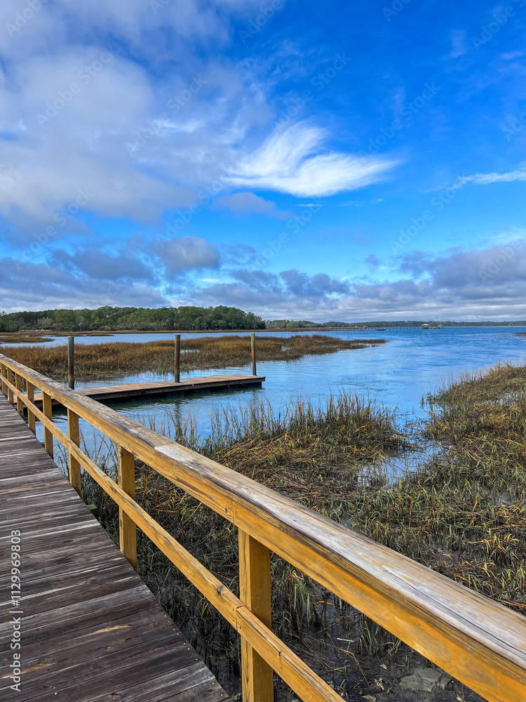 Fototapeta premium Dock in the May River in South Carolina USA