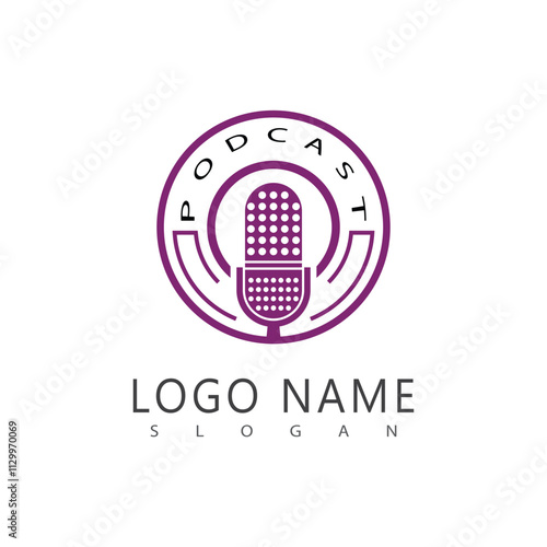 podcast logo vector symbol