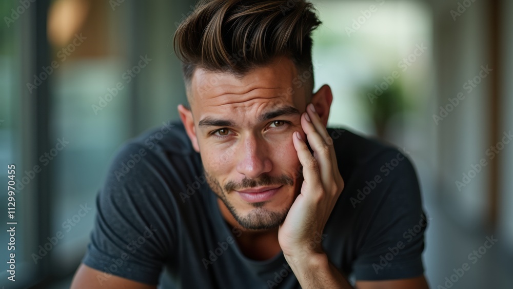 Bright Smile With a Hint of Contemplation in a Modern Indoor Setting Bringing Warmth to the Moment Bright Smile With a Hint of Contemplation in a Modern Indoor Setting Bringing Warmth to the Moment