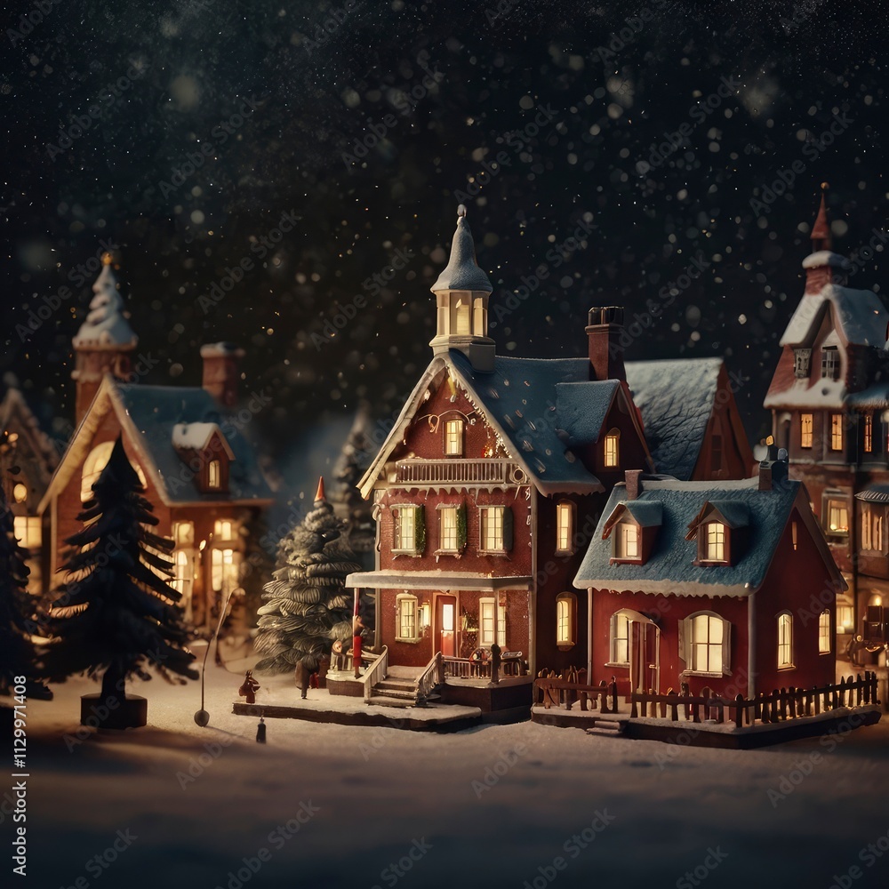 Christmas house in the night Christmas house in the night