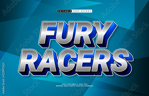 fury racers editable text effect with a speed and game text style