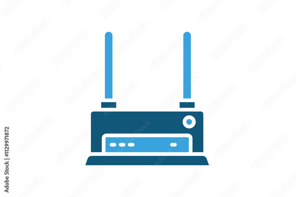 Router icon. solid icon style. icon related to IT. network elements vector illustration Router icon. solid icon style. icon related to IT. network elements vector illustration