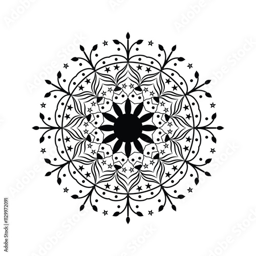 Very easy amp simple mandala design with black ampwhite
