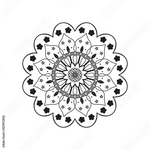 Very easy amp simple mandala design with black ampwhite