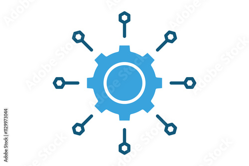 Microservices icon. solid icon style. icon related to IT. IT architecture elements vector illustration