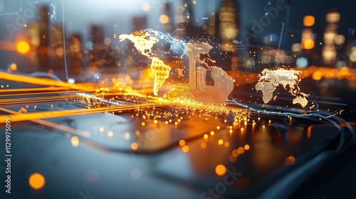 Intercontinental Connectivity: Submarine Cable Network Illuminated on Global Map