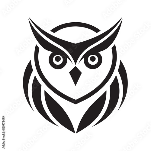 a simple modern owl logo on white background