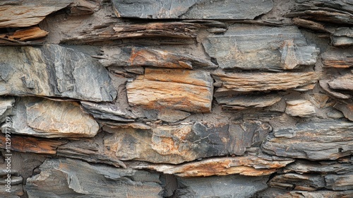 A creative background with an interesting texture made of natural materials, such as wood and stone. photo