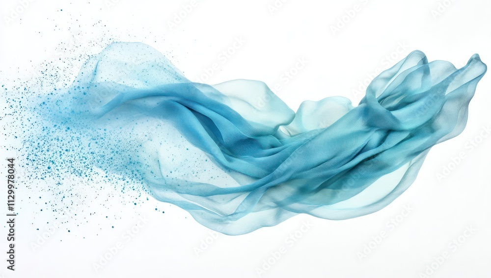 Abstract Blue Fabric Swirling in Air Abstract Blue Fabric Swirling in Air