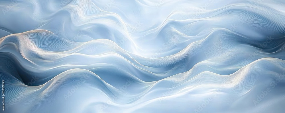 Abstract Minimalist Design with Soft Blue and White Flowing Lines for Tranquil Atmosphere and Elegant Interiors Abstract Minimalist Design with Soft Blue and White Flowing Lines for Tranquil Atmosphere and Elegant Interiors