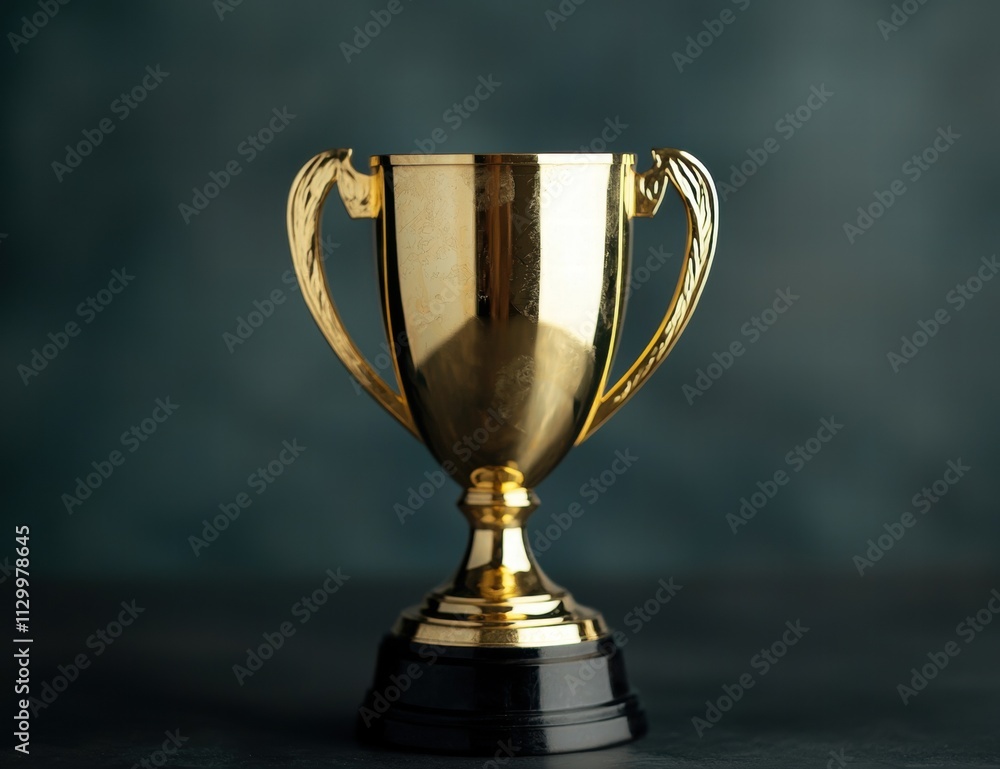 golden trophy cup on dark background golden trophy cup on dark background
