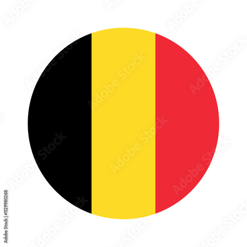Round Belgium flag icon