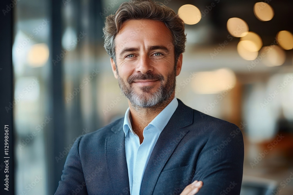 portrait of confident senior businessman smiling in modern office environment portrait of confident senior businessman smiling in modern office environment