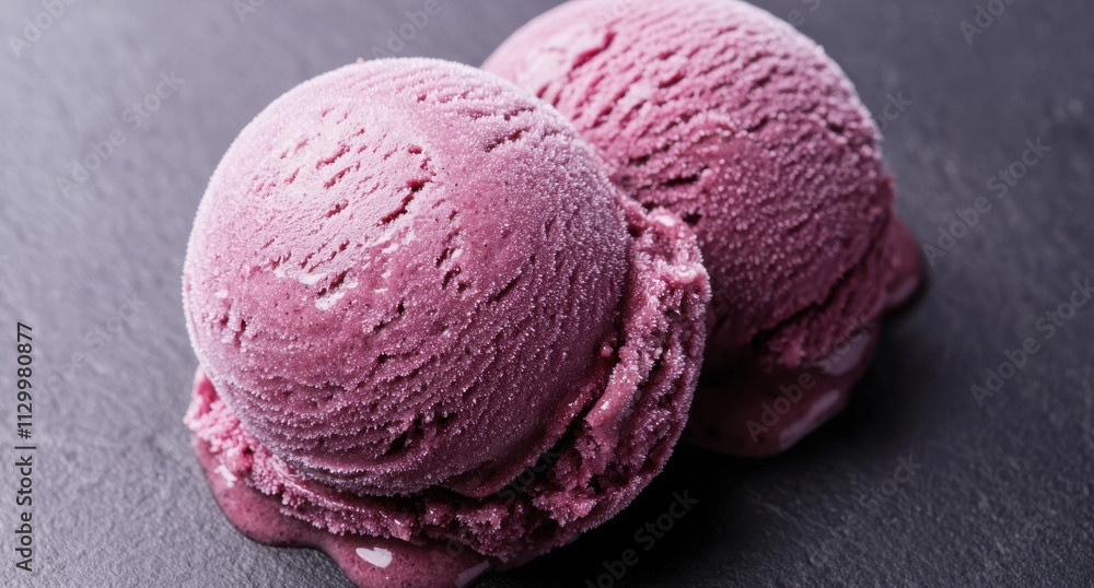 Delicious scoops of pink ice cream Delicious scoops of pink ice cream