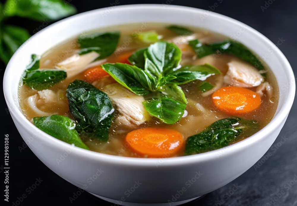 Delicious homemade chicken soup with fresh vegetables Delicious homemade chicken soup with fresh vegetables