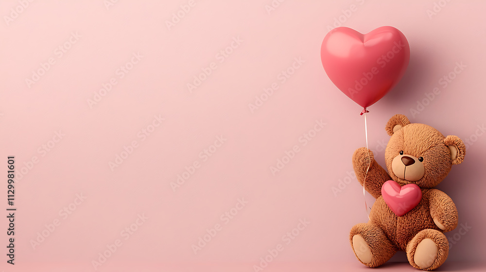 teddy bear holding heart shaped balloon, symbolizing love and affection. Perfect for expressing emotions on special occasions teddy bear holding heart shaped balloon, symbolizing love and affection. Perfect for expressing emotions on special occasions