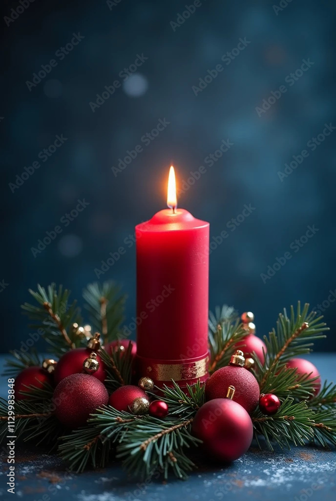 Christmas decoration with candle and Christmas tree Christmas decoration with candle and Christmas tree