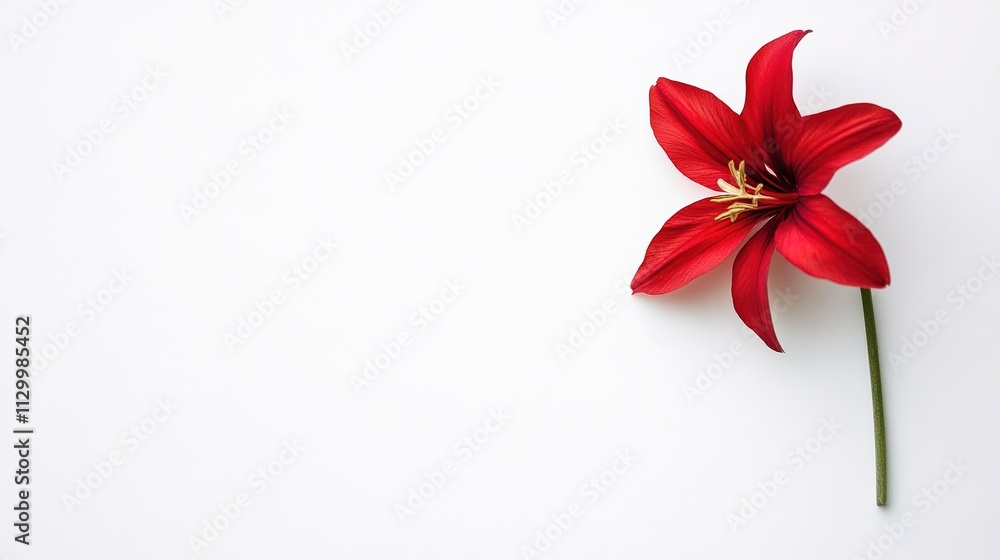 Single Passion Flower Isolated on White Background - Elegant Botanical Detail Single Passion Flower Isolated on White Background - Elegant Botanical Detail