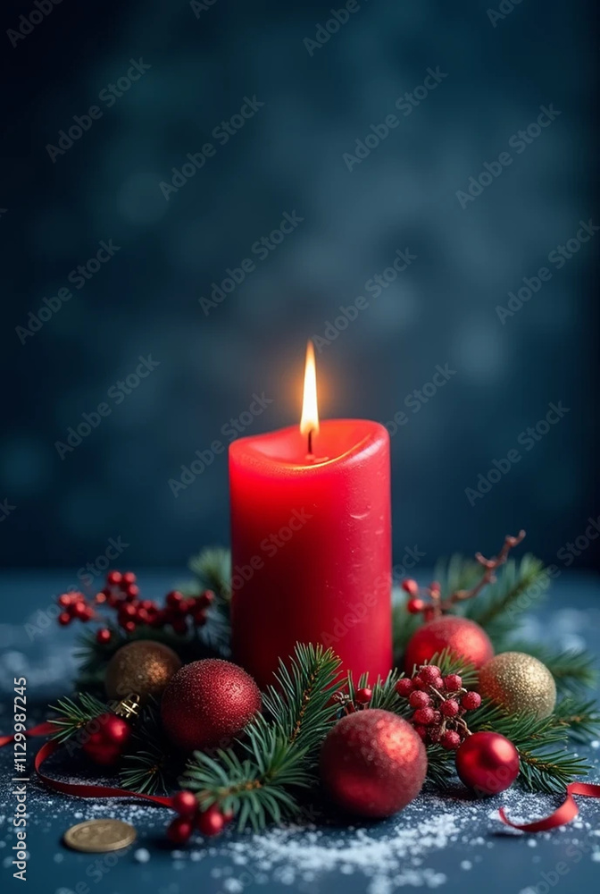 Christmas decoration with candle and Christmas tree Christmas decoration with candle and Christmas tree