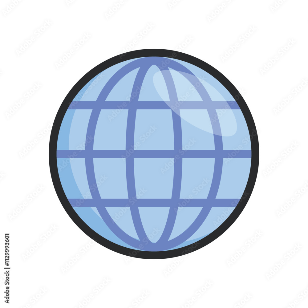 net globe with outline in flat vector design net globe with outline in flat vector design