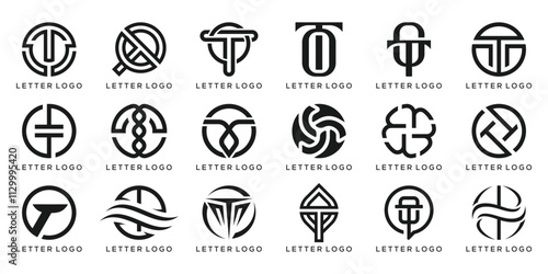 collection of initial letter TO OT logo design graphic, icon vector for technology business