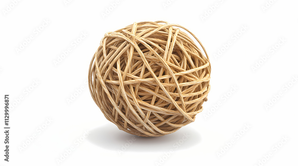 Natural jute twine ball isolated on white. Twine. Illustration Natural jute twine ball isolated on white. Twine. Illustration