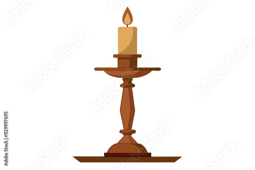 Elegant Bronze Candlestick - Isolated on White Background for Clean Display