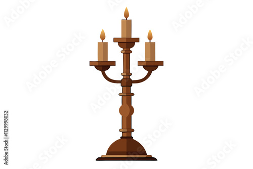 Elegant Bronze Candlestick - Isolated on White Background for Clean Display