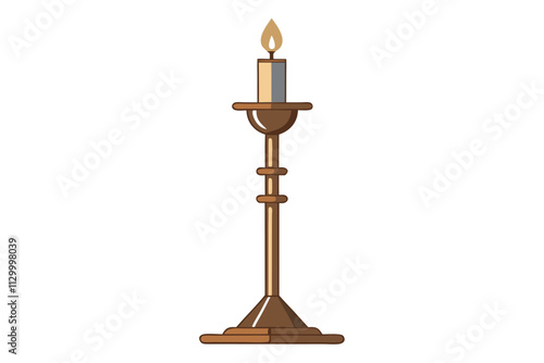 Elegant Bronze Candlestick - Isolated on White Background for Clean Display
