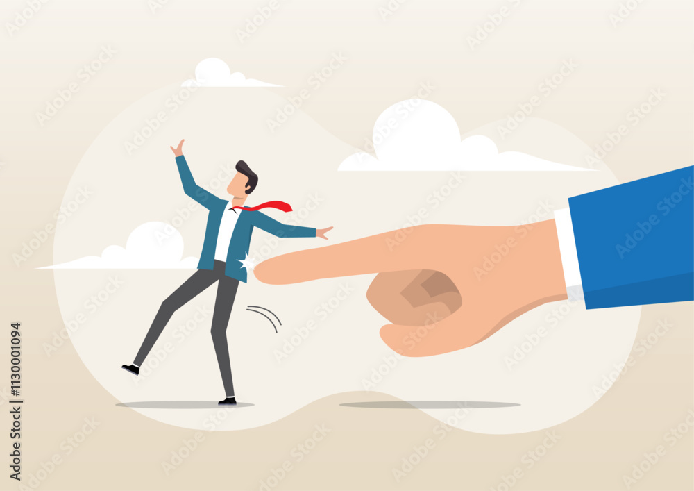 boss finger nudge businessman employee boss finger nudge businessman employee