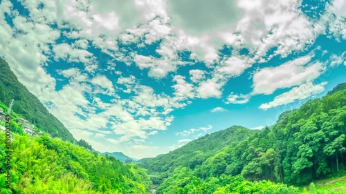 山梨県・桂川の渓谷　タイムラプス