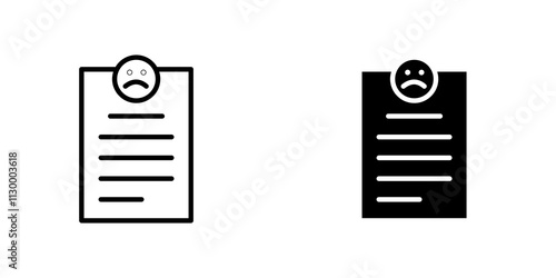 Complaint outlined and solid icon vector collection.