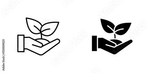Eco-friendly outlined and solid icon vector collection.
