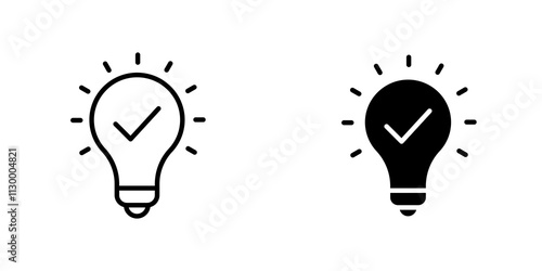 Idea outlined and solid icon vector collection.