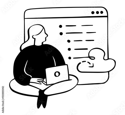 Woman programming on laptop