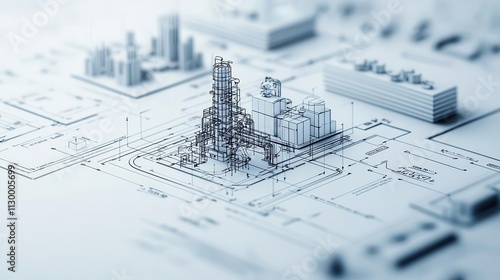 Wallpaper Mural Detailed city water supply system blueprint, minimalist schematic, clean geometric layout, ecofriendly engineering concept, monochrome Torontodigital.ca