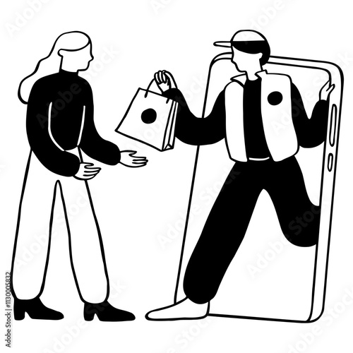 Courier delivery of mobile order