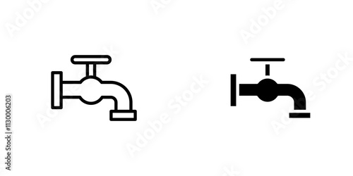 Tap outlined and solid icon vector collection.