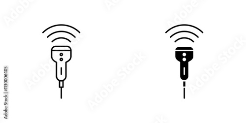 Ultrasound outlined and solid icon vector collection.